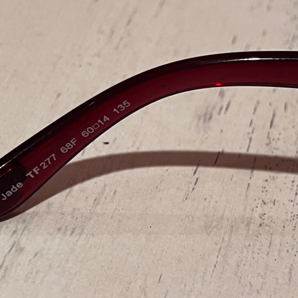 Tom Ford Women's Square Red Rose Sunglasses - Picture 8 of 11